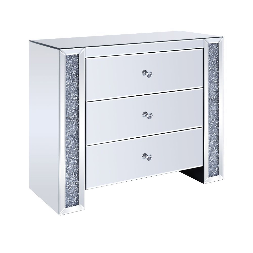 Noralie - 32" Console Cabinet - Mirrored & Faux Diamonds - Urban Living Furniture (Los Angeles, CA)