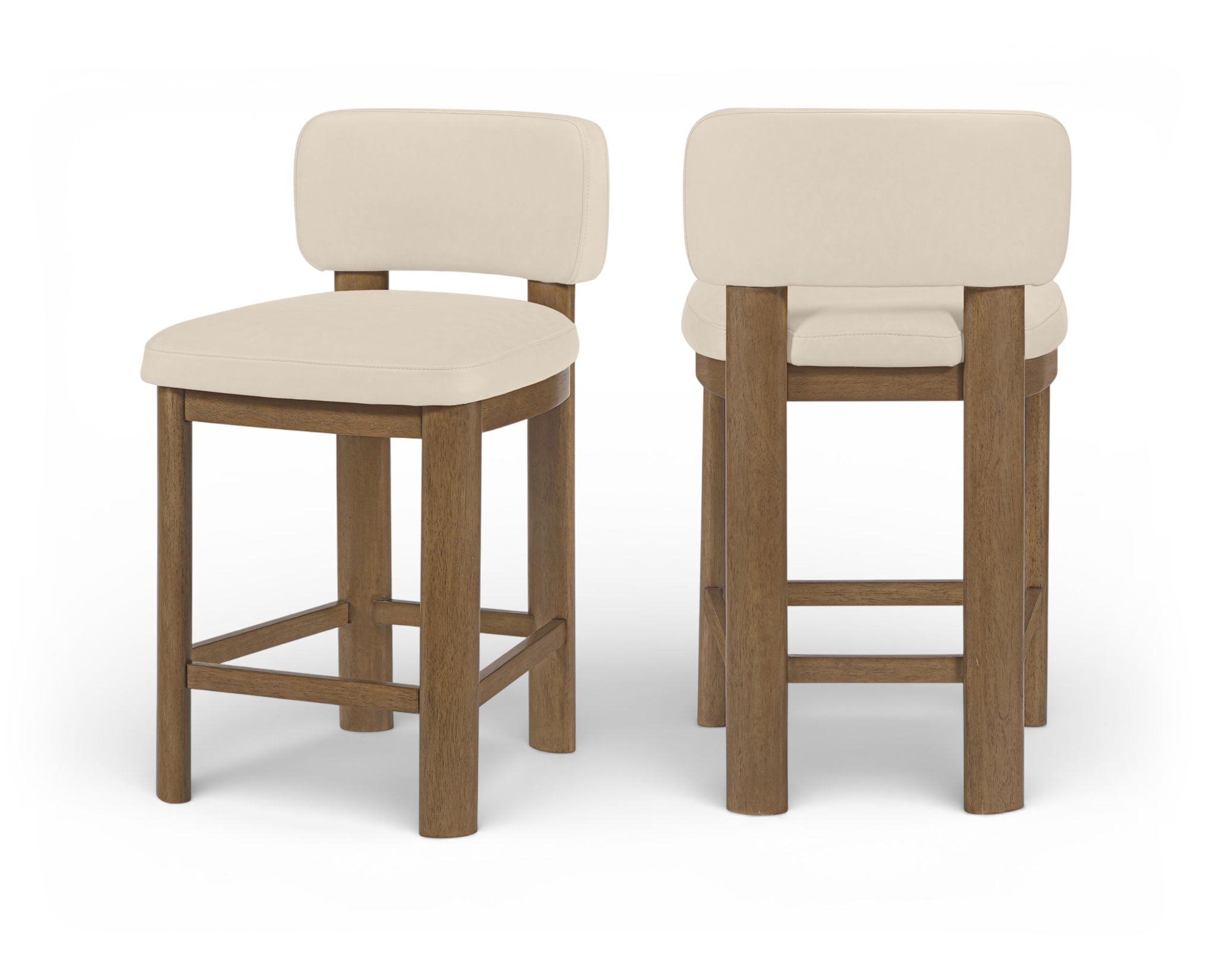 Paloma - Faux Leather Upholstered Counter Stool (Set of 2) - Brown Frame - Urban Living Furniture (Los Angeles, CA)