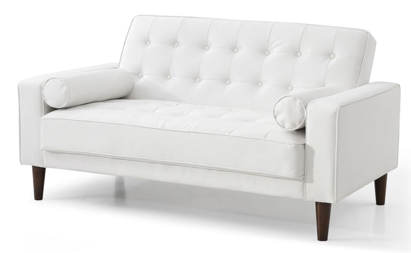 Stylish Contemporary Loveseat Bed - White