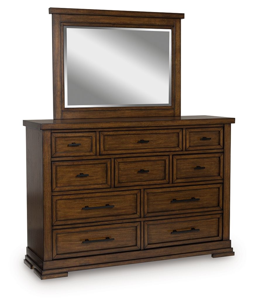 Taffenbrook - Medium Brown - Dresser And Mirror - Urban Living Furniture (Los Angeles, CA)