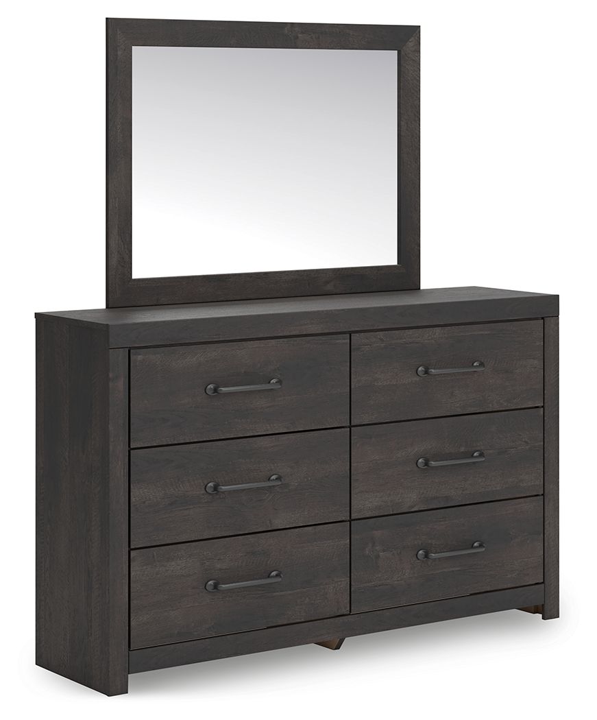 Hollivern - 4 Pc. - Twin Panel Storage Bed, Dresser, Mirror And Chest - Dark Gray - Urban Living Furniture (Los Angeles, CA)