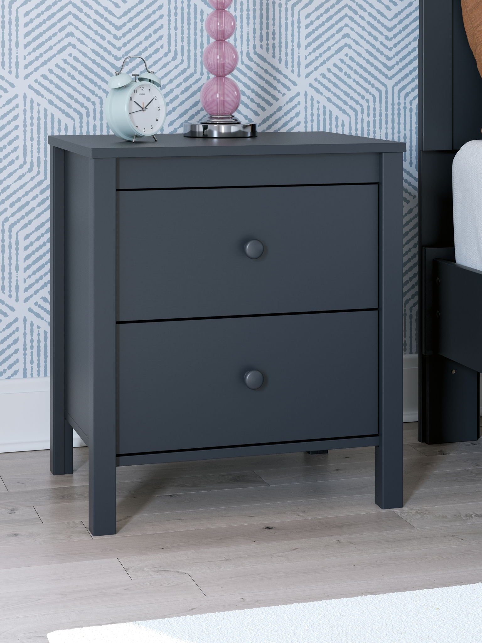 Simmenfort - Navy Blue - Two Drawer Night Stand - Urban Living Furniture (Los Angeles, CA)