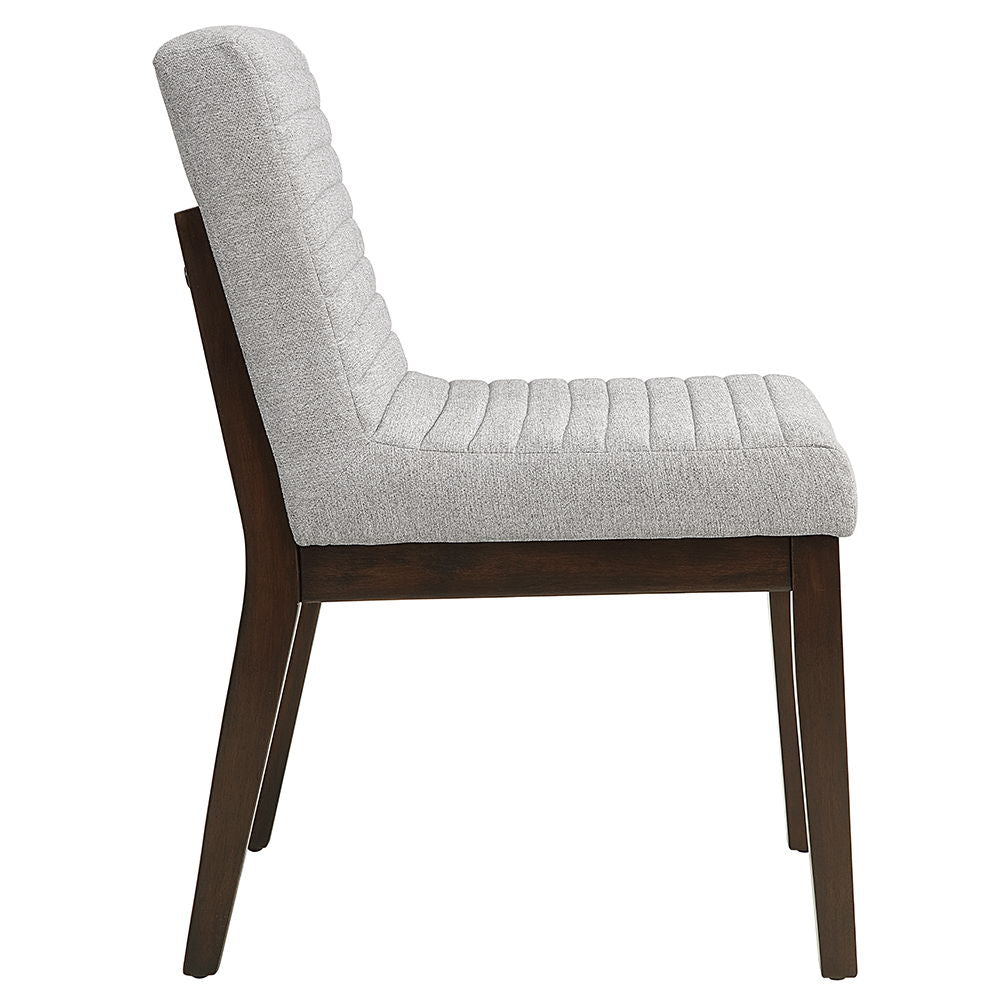 Edwyn - Side Chair (Set of 2) - Gray Fabric & Brown Finish - Urban Living Furniture (Los Angeles, CA)