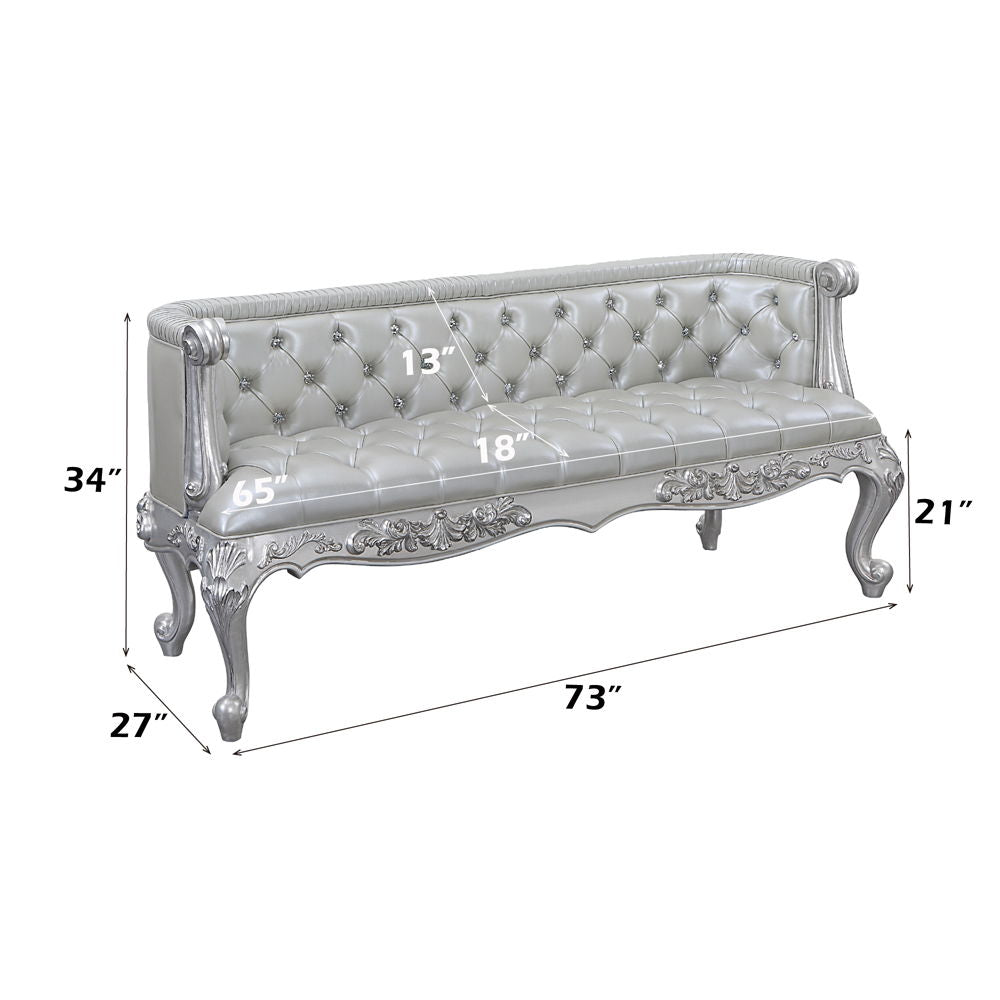 Valkyrie - Bench - Synthetic Leather & Antique Platinum - Urban Living Furniture (Los Angeles, CA)