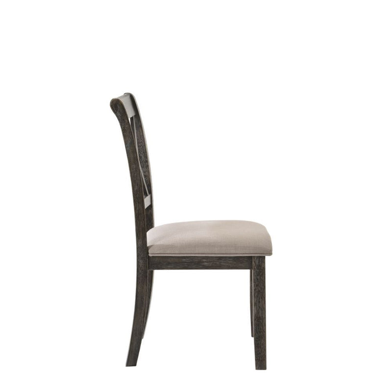 Claudia II - Side Chair (Set of 2) - Fabric & Weathered Gray - Urban Living Furniture (Los Angeles, CA)