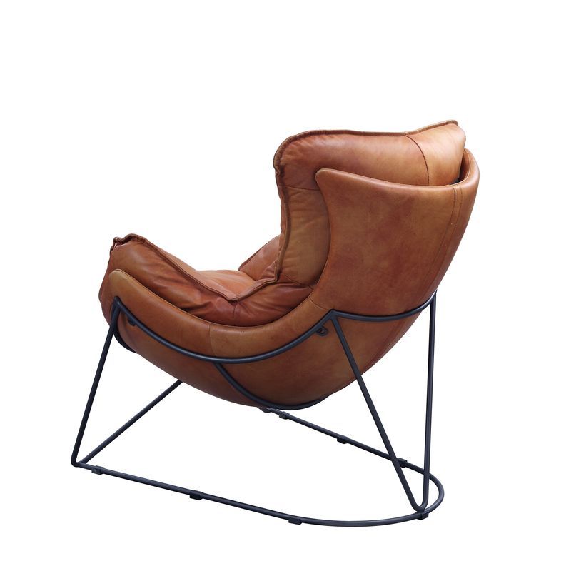 Thurshan - Accent Chair - Aperol Top Grain Leather & Black - Urban Living Furniture (Los Angeles, CA)