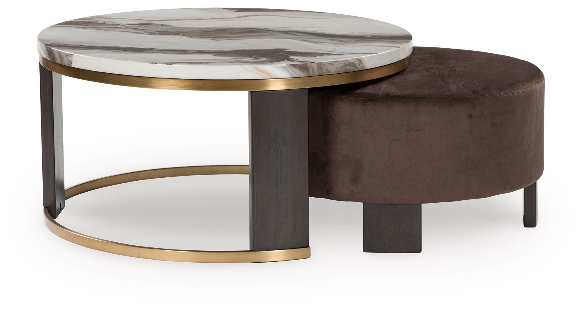 Jazmore - Brown / Brass Finish - Nesting Cocktail Tables (Set of 2) - Urban Living Furniture (Los Angeles, CA)