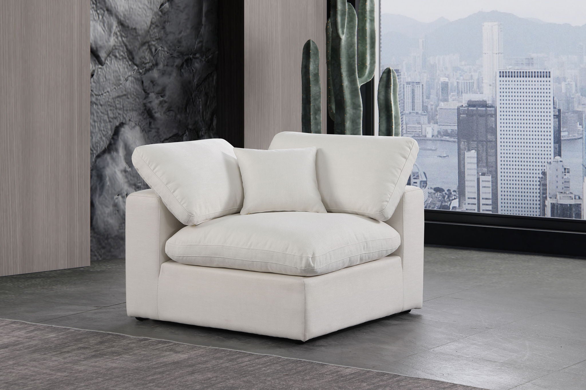 Comfy - Linen Corner Chair - Urban Living Furniture (Los Angeles, CA)