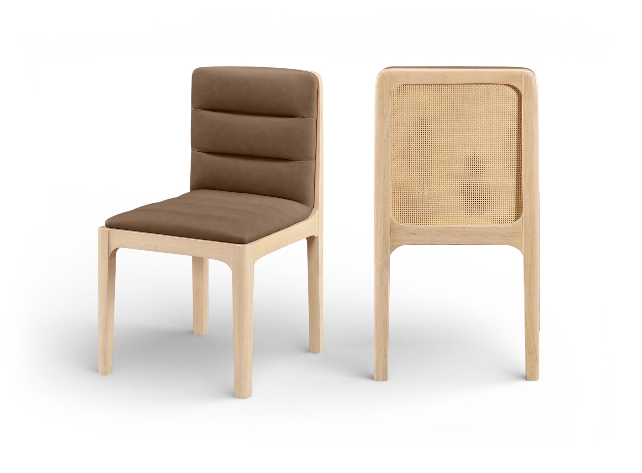 Ellis - Vegan Leather Upholstered Dining Chair (Set of 2) - Natural Base - Urban Living Furniture (Los Angeles, CA)