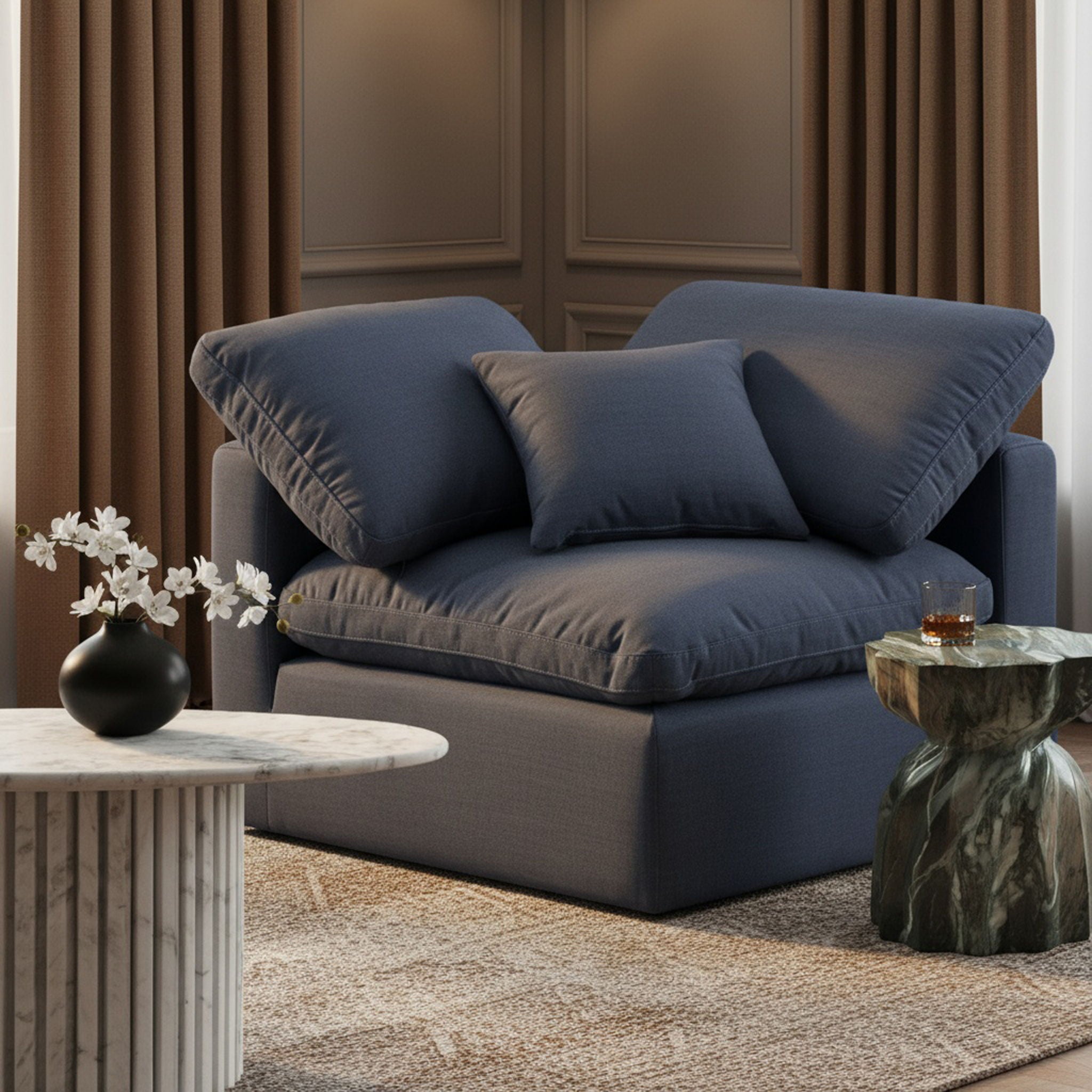 Indulge - Linen Corner Chair - Urban Living Furniture (Los Angeles, CA)