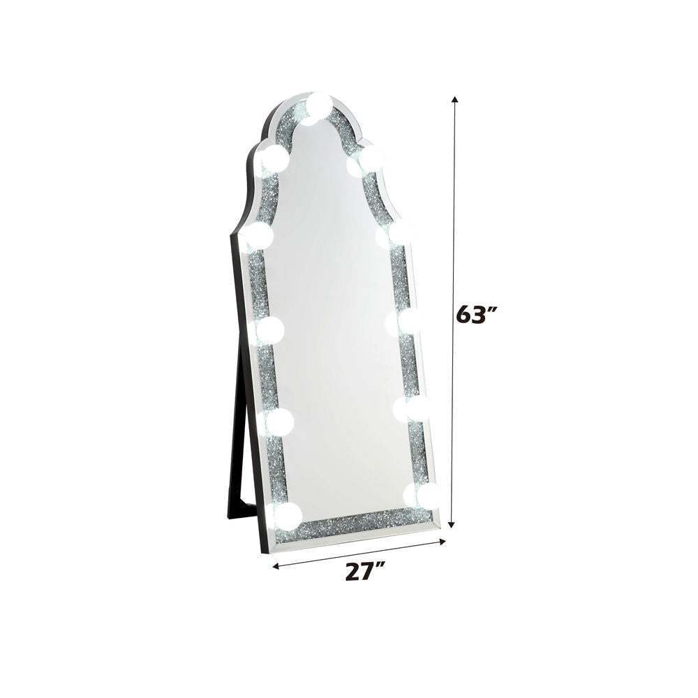 Noralie - Hollywood Floor Mirror - Mirrored & Faux Diamonds - Urban Living Furniture (Los Angeles, CA)
