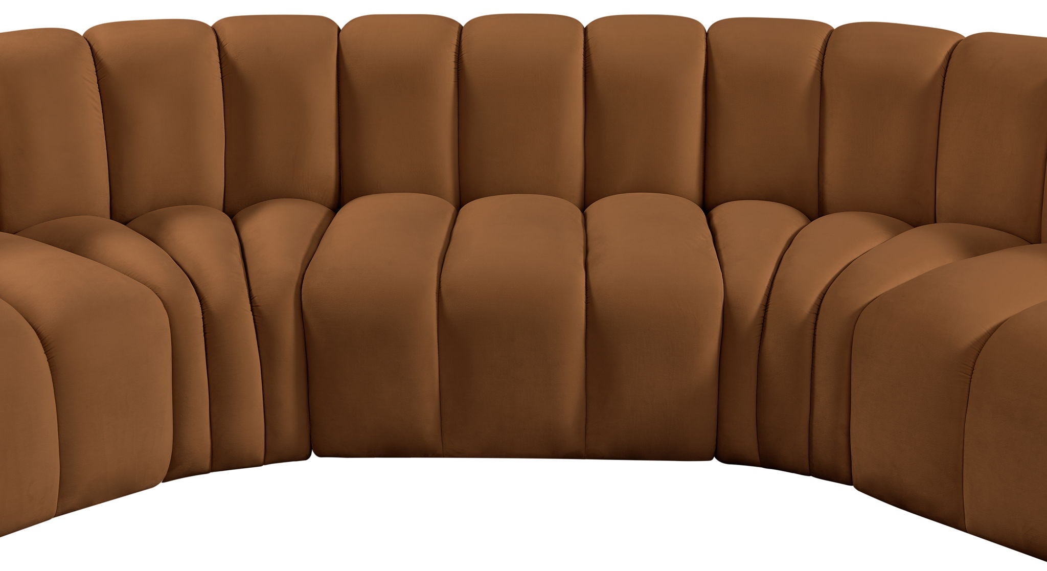 Arc - Velvet 8 Piece U-Shaped Modular Sofa - Saddle