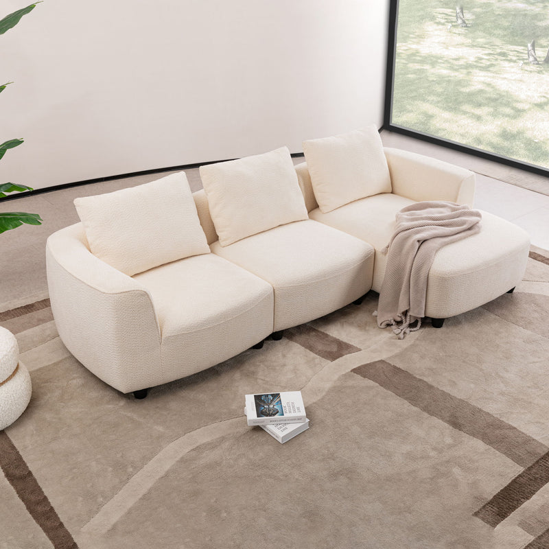 Mid-Century Modern 3 Seater Sofa With Recliner