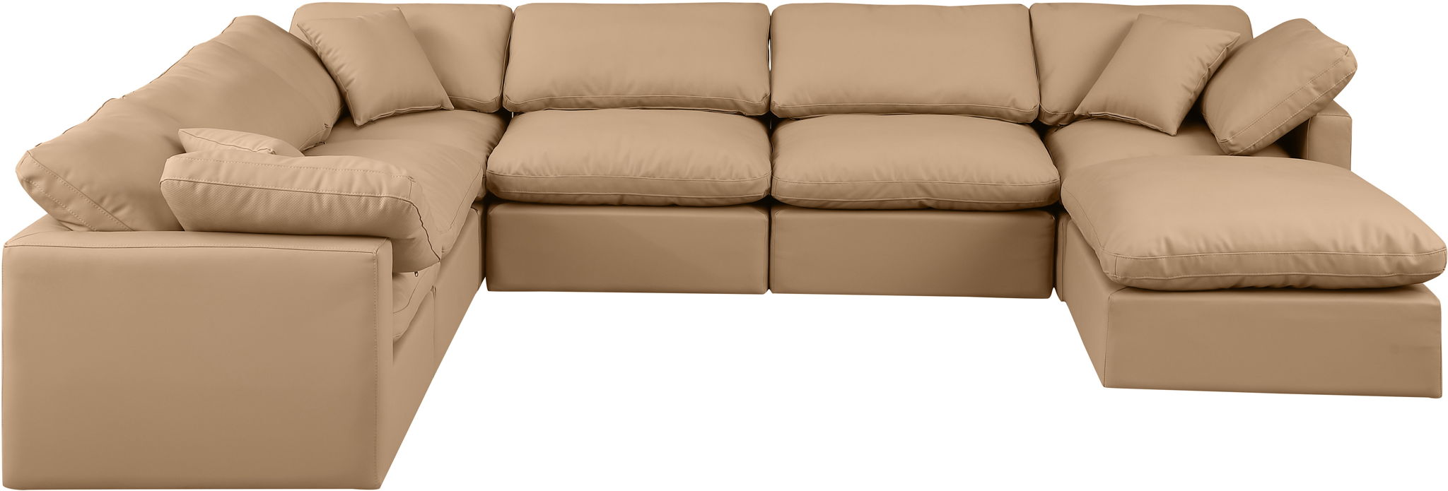 Indulge - Faux Leather 7 Piece Modular Sectional - Tan - Urban Living Furniture (Los Angeles, CA)