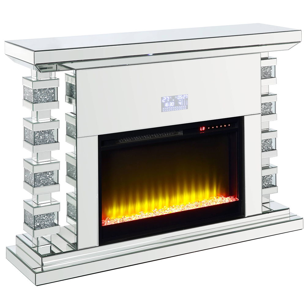 Noralie - 47" Fireplace With Bluetooth - Mirrored & Faux Diamonds - Urban Living Furniture (Los Angeles, CA)