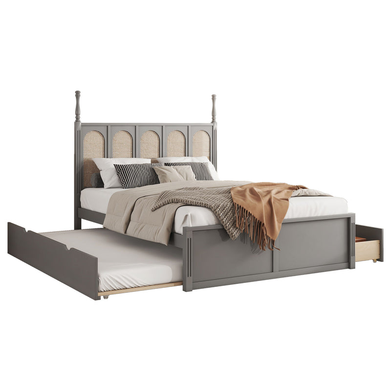 Platform Bed With With 2 Big Drawers With Trundle - Urban Living Furniture (Los Angeles, CA)