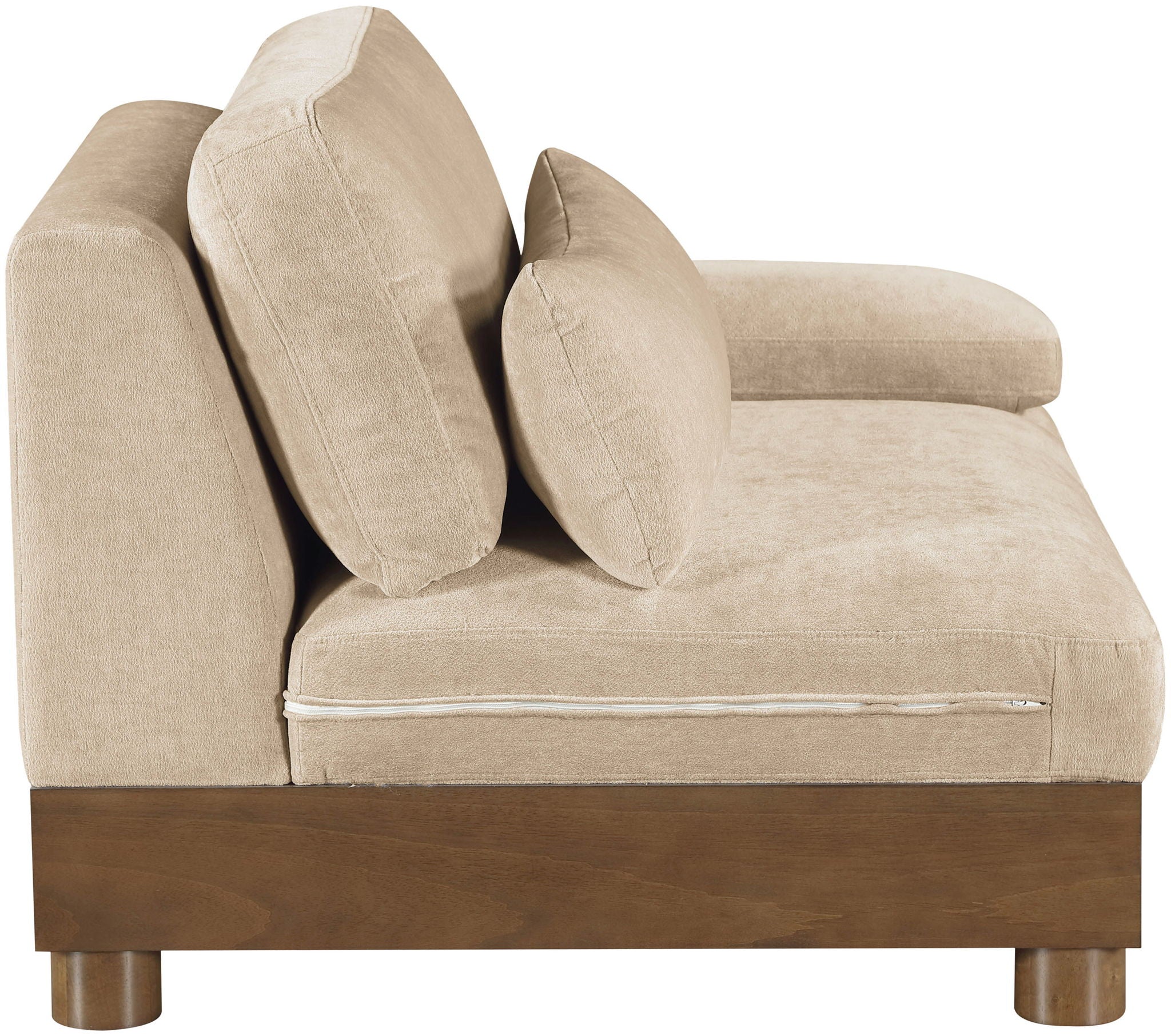 Turin - Chenille Fabric Upholstered Modular Arm Chair - Walnut Base - Urban Living Furniture (Los Angeles, CA)