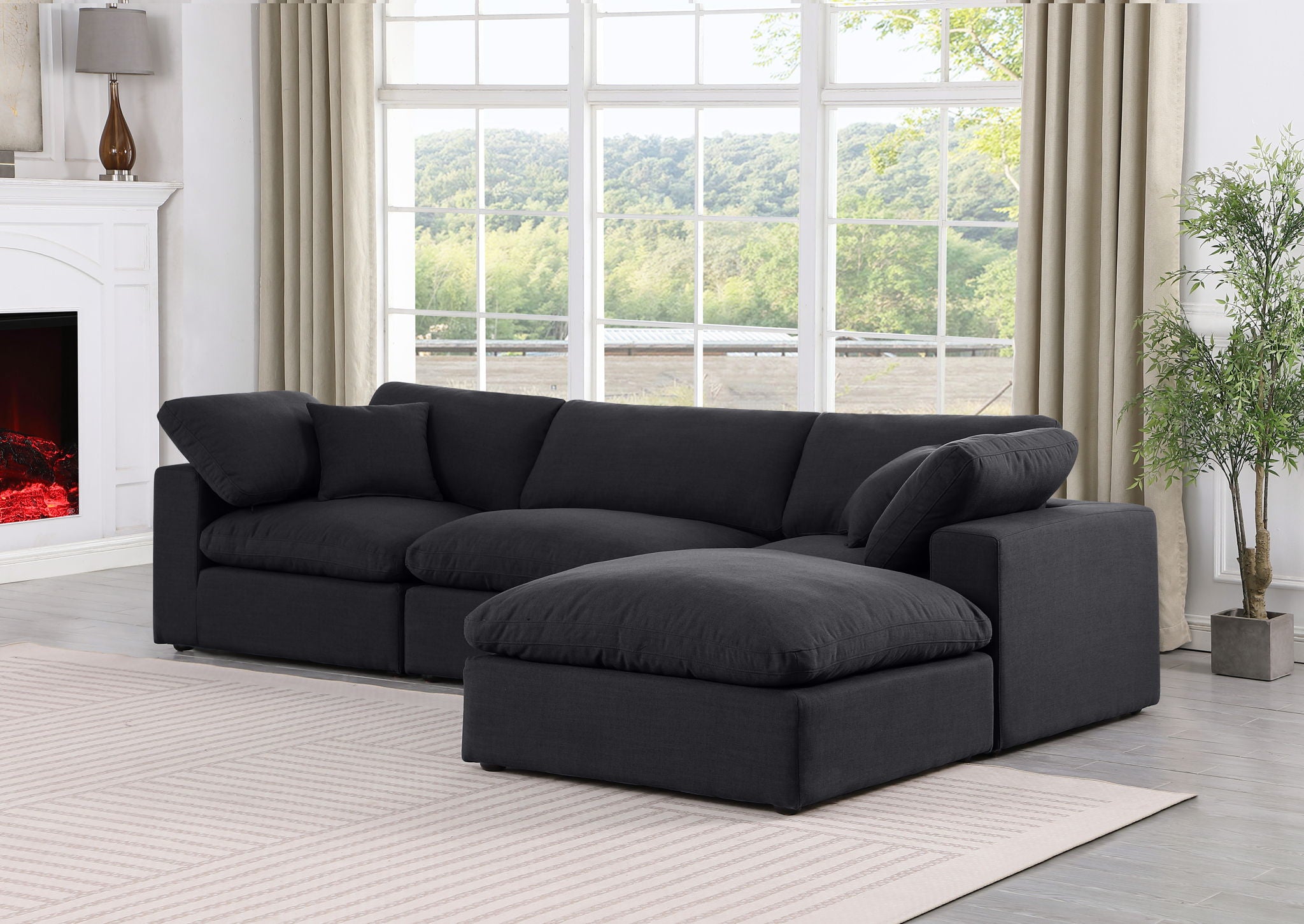 Comfy - 4 Piece Linen Fabric Modular Sectional With Chaise - Urban Living Furniture (Los Angeles, CA)