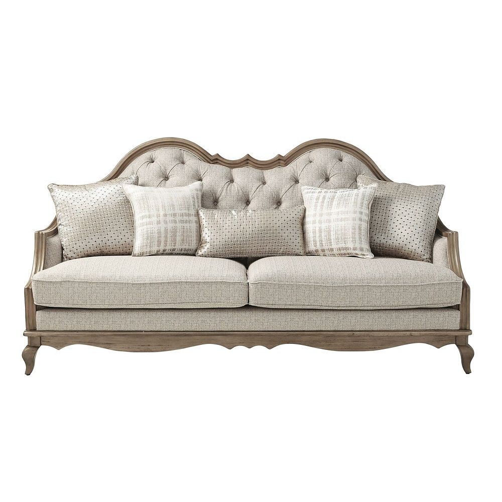 Chelmsford - Sofa With 5 Pillows - Beige Fabric & Antique Taupe - Urban Living Furniture (Los Angeles, CA)