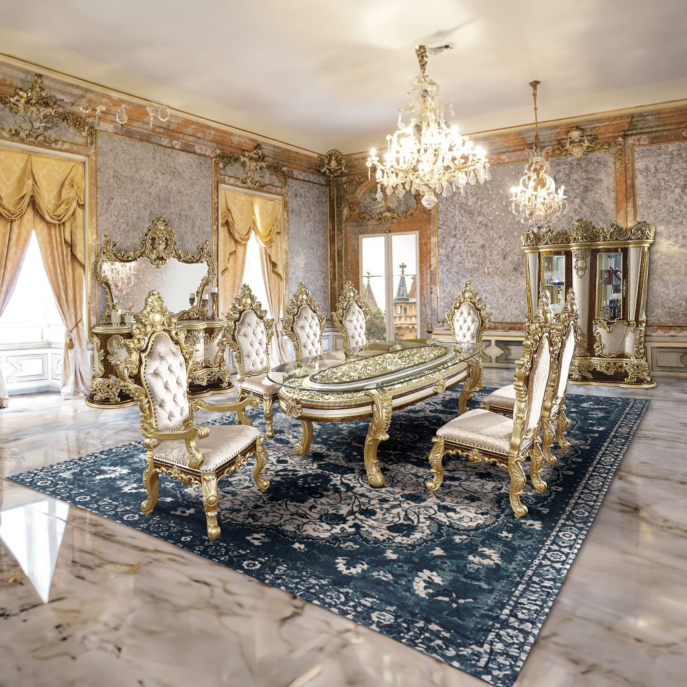 Desiderius - Dining Table - Antique Gold & Hand-Painted Brown - Urban Living Furniture (Los Angeles, CA)