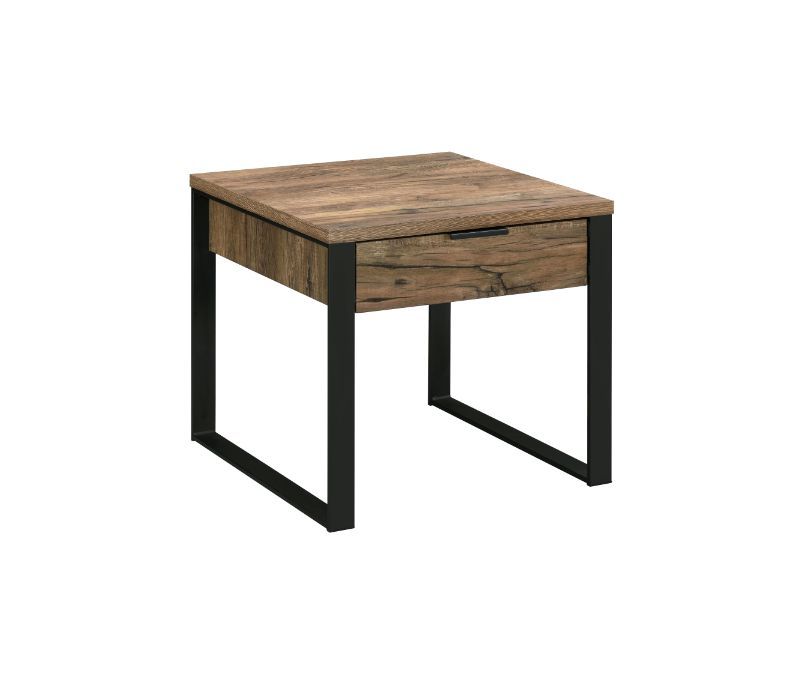 Aflo - End Table - Weathered Oak & Black Finish - Urban Living Furniture (Los Angeles, CA)