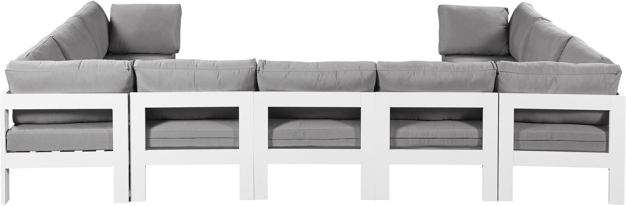 Nizuc - Outdoor Patio 9 Piece Modular Sectional With White Frame - Urban Living Furniture (Los Angeles, CA)