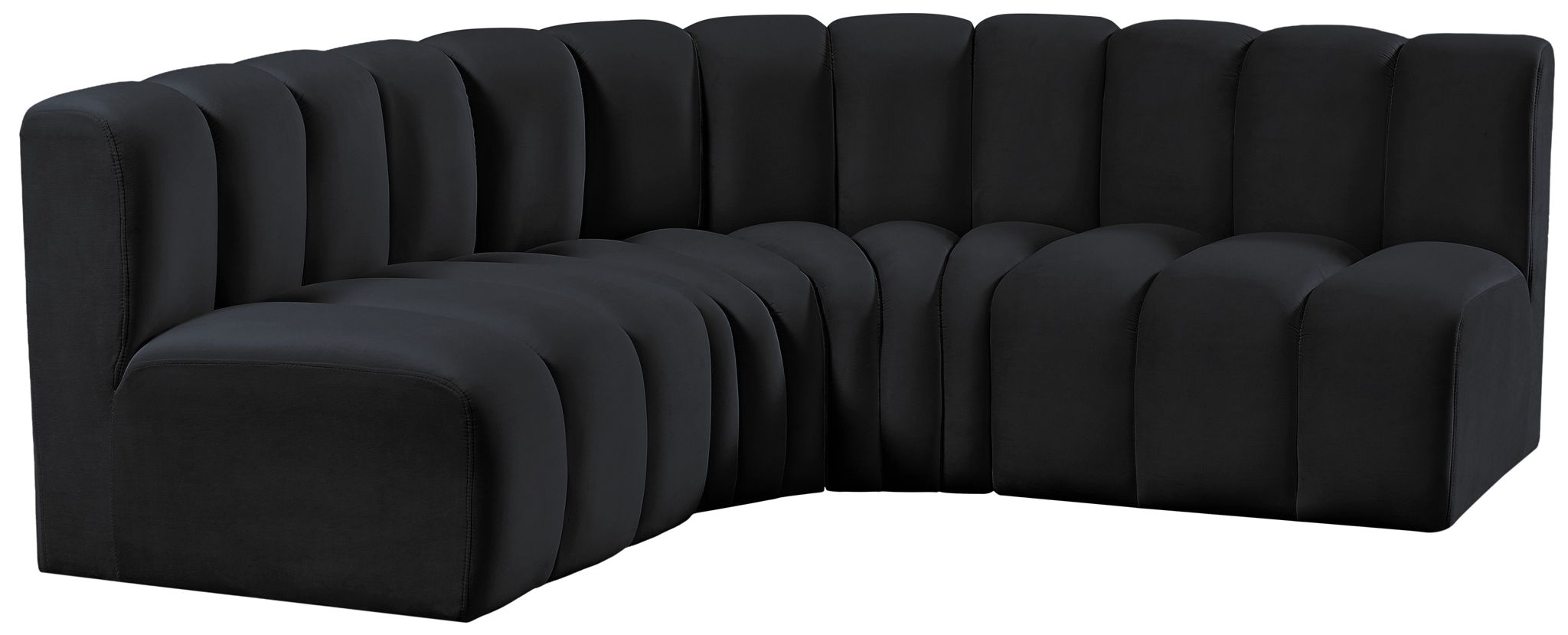 Arc - Velvet 4 Piece Corner Modular Sofa