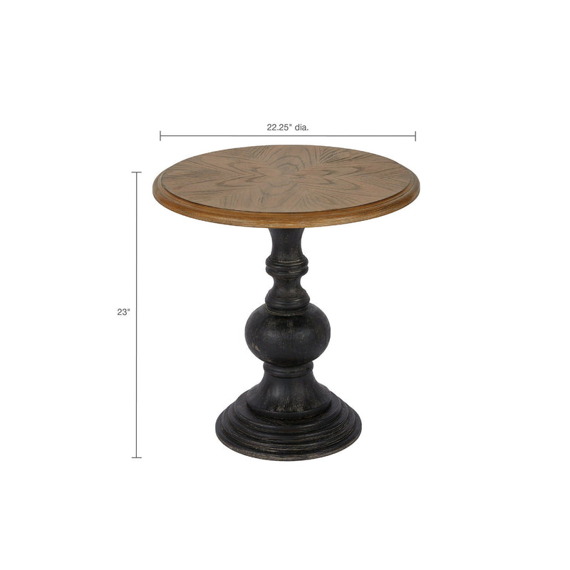 Table With Reclaimed Wood Base - Walnut / Black