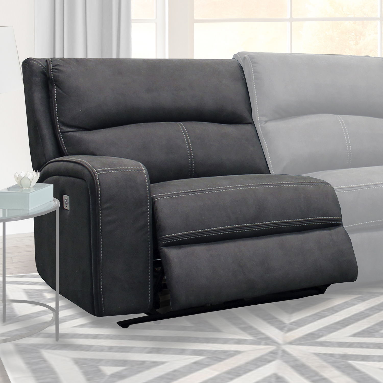 Polaris - Power Left Arm Facing Recliner - Slate - Urban Living Furniture (Los Angeles, CA)