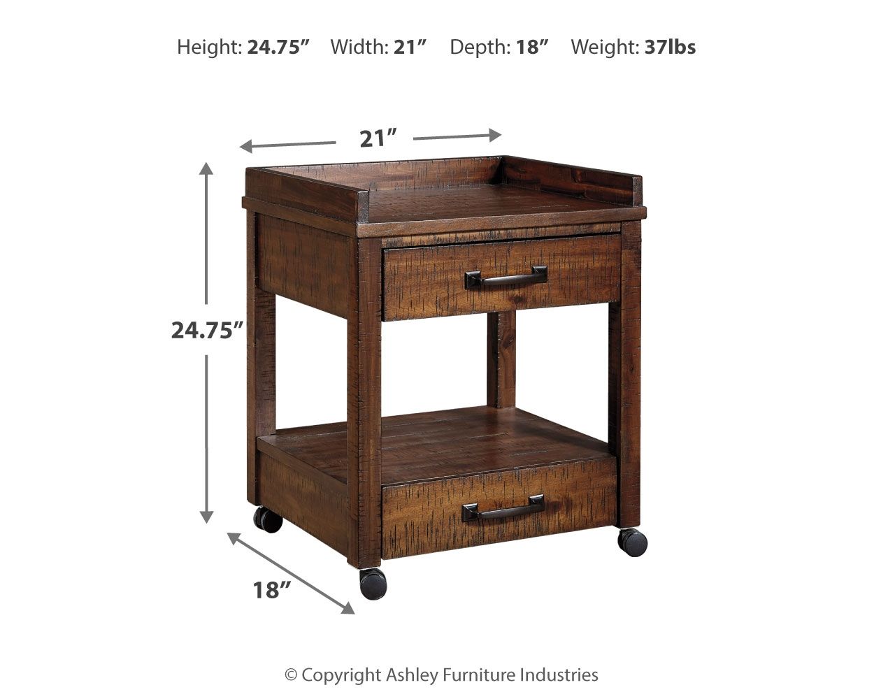 Baldridge - Rustic Brown - Printer Stand - Urban Living Furniture (Los Angeles, CA)