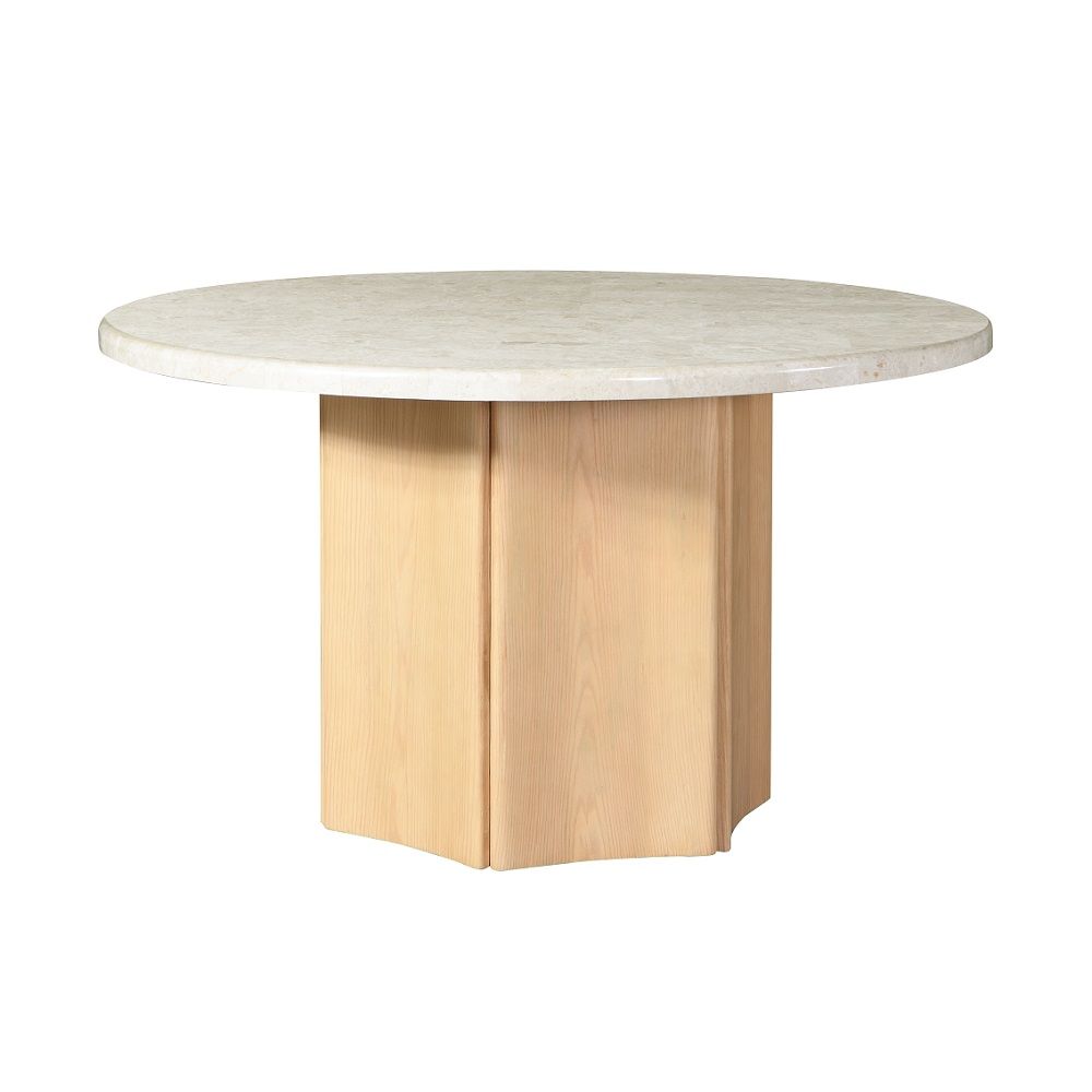 Adalynn - Round Dining Table With Marble Top - Gray & Weathered Gray Oak - Urban Living Furniture (Los Angeles, CA)