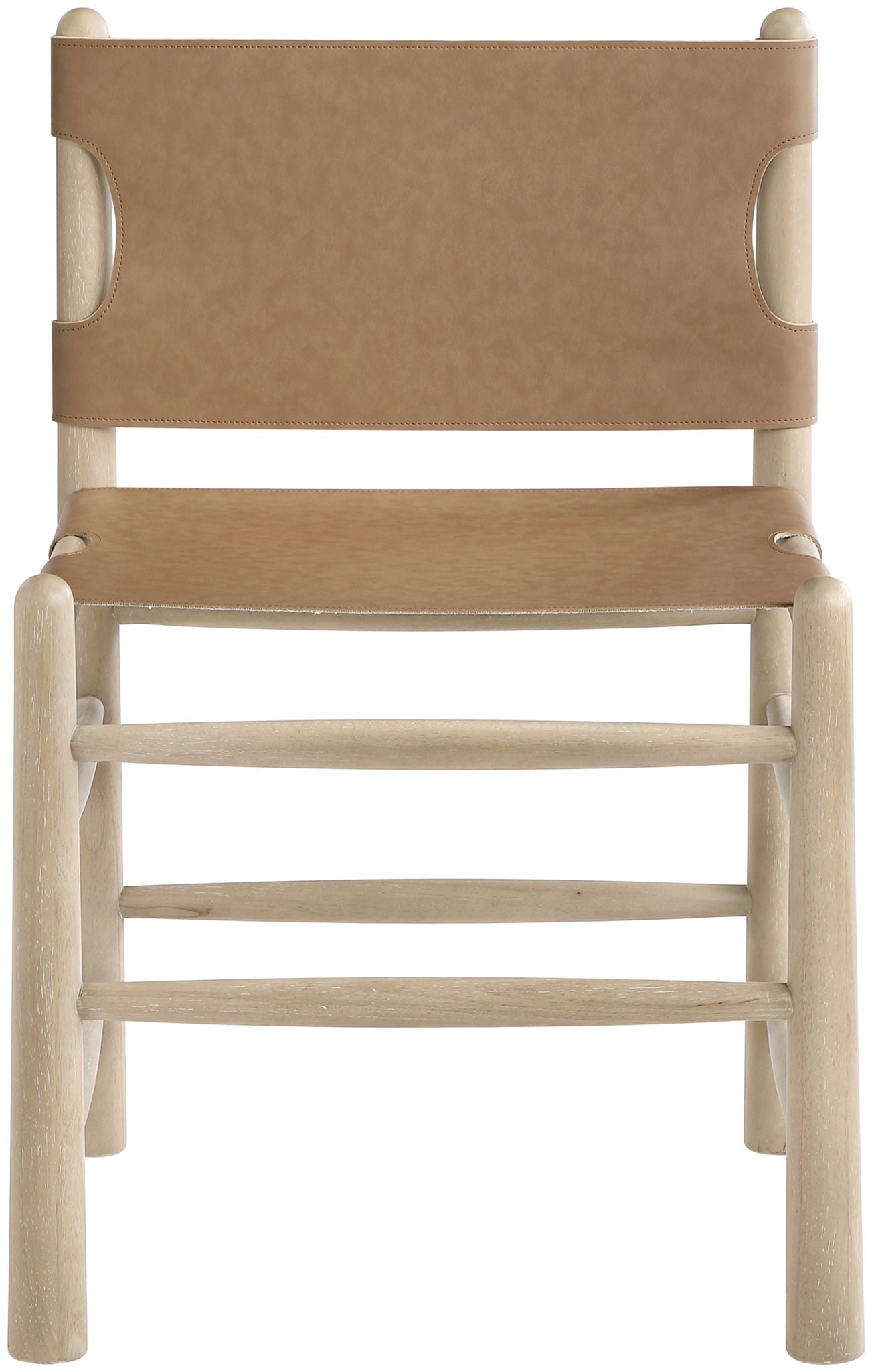 Santos - Vegan Leather Upholstered Dining Chair With Stained Natural Base (Set of 2)