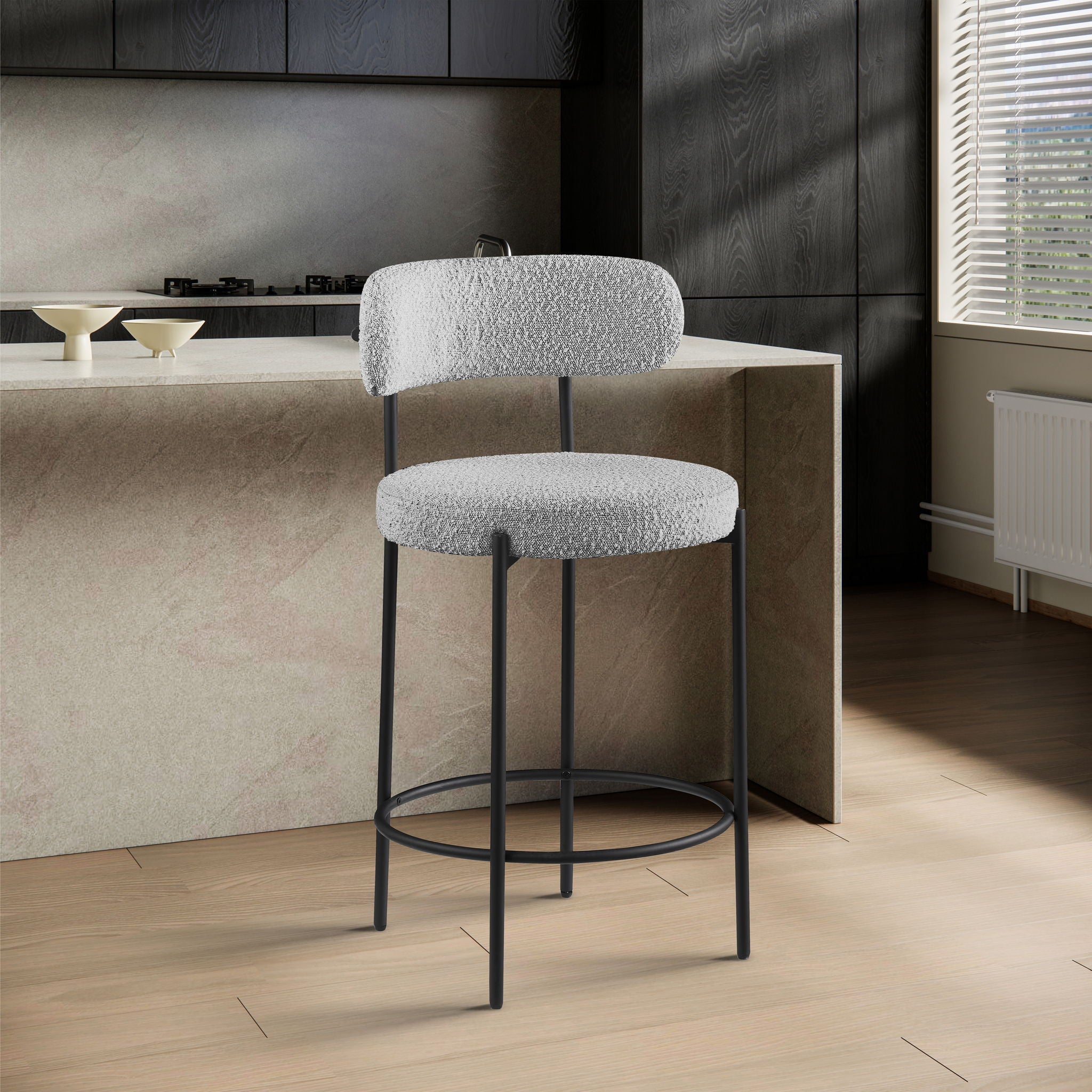 Beacon - Boucle Fabric Stool (Set of 2) - Urban Living Furniture (Los Angeles, CA)