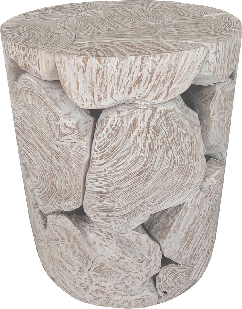 One - Teak Slice Round End Table
