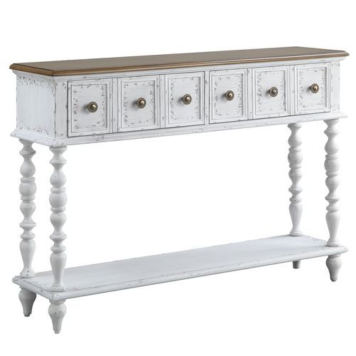 Bence - Console Table - Dark Charcoal & Antique White - Urban Living Furniture (Los Angeles, CA)