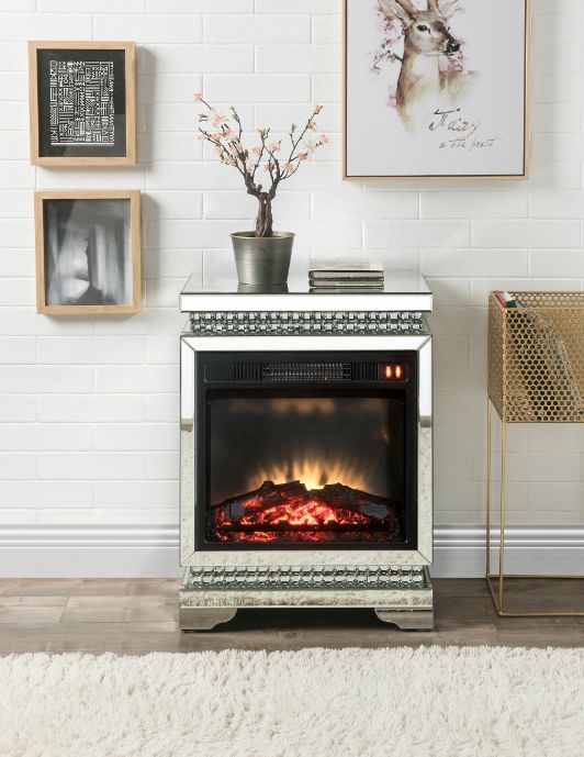 Lotus - Fireplace - Mirrored & Faux Ice Cube Crystals - Urban Living Furniture (Los Angeles, CA)