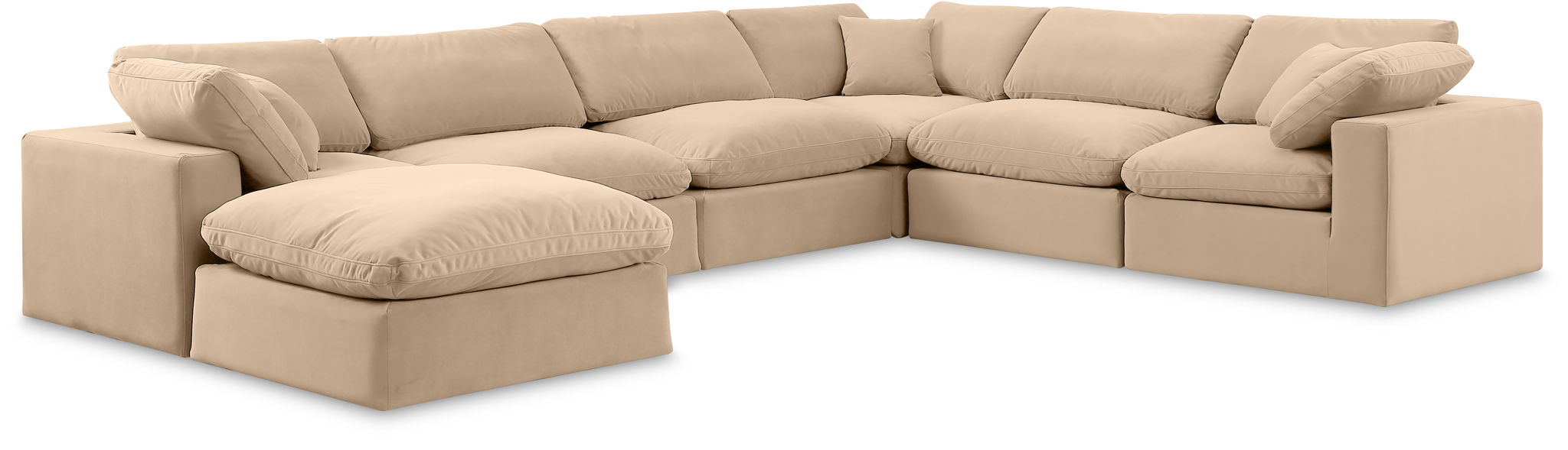 Comfy - 7 Piece Velvet Modular Sectional With Chaise - Urban Living Furniture (Los Angeles, CA)