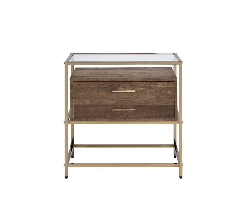 Knave - Accent Table - Walnut & Champagne - Urban Living Furniture (Los Angeles, CA)