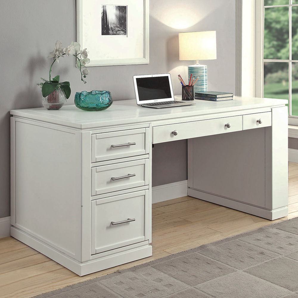 Catalina - Two Piece Writing Desk With Power Center And USB - Cottage White - Urban Living Furniture (Los Angeles, CA)