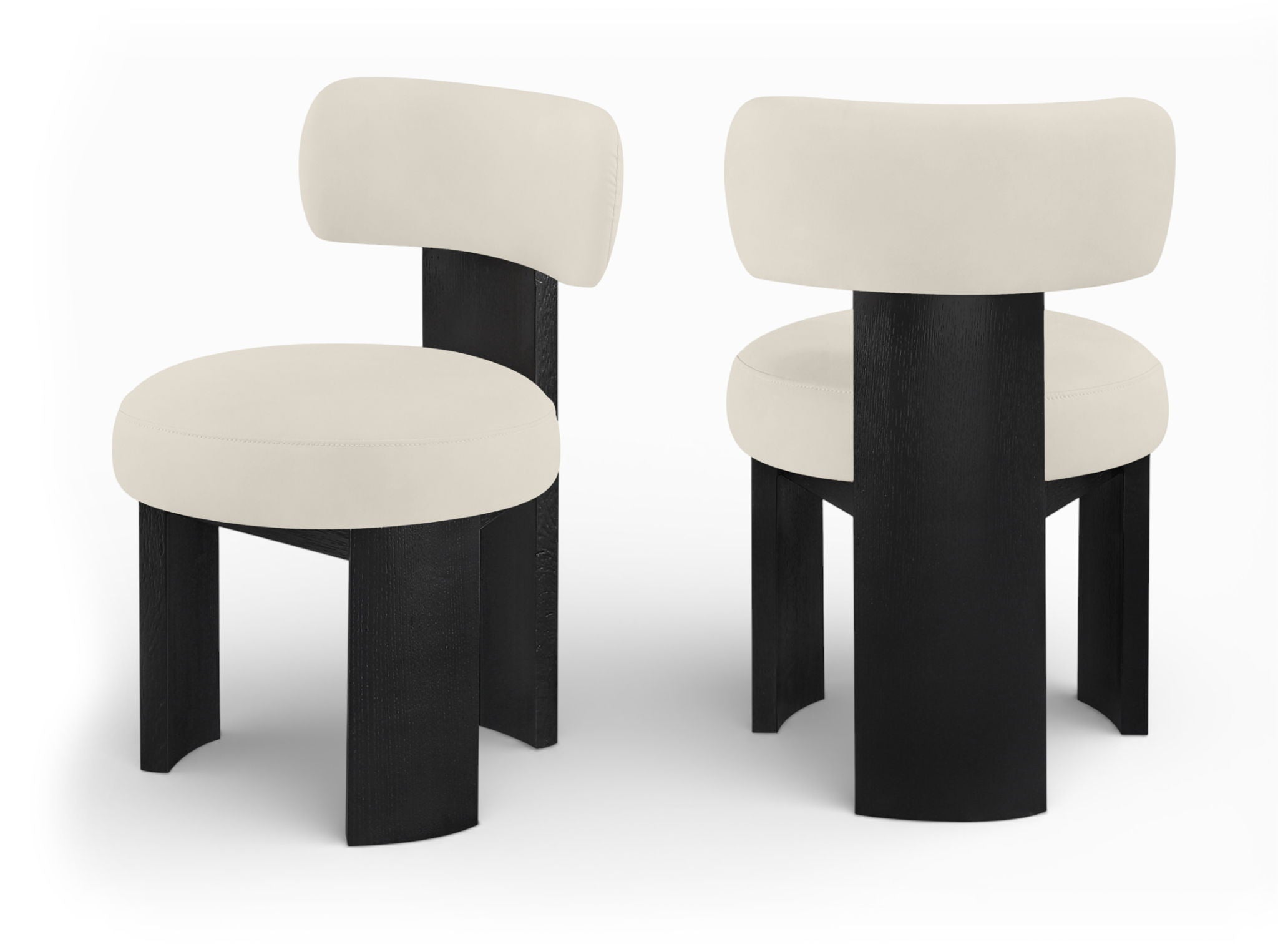 Atelier - Vegan Leather Upholstered Dining Chair (Set of 2) - Taupe / Painted Black - Urban Living Furniture (Los Angeles, CA)