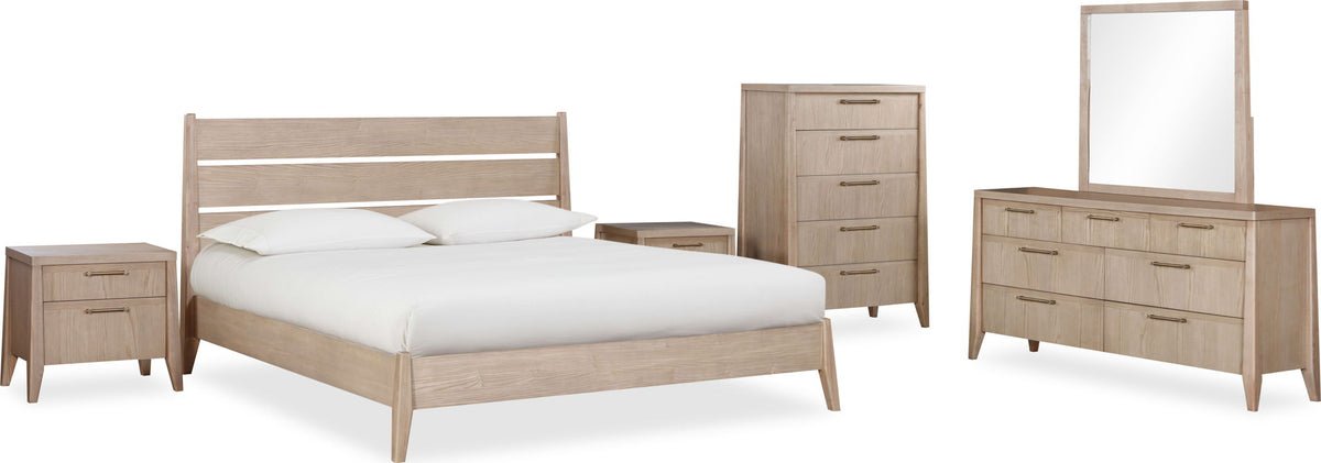 Sumire - Five Drawer Ash Wood Chest - Ginger