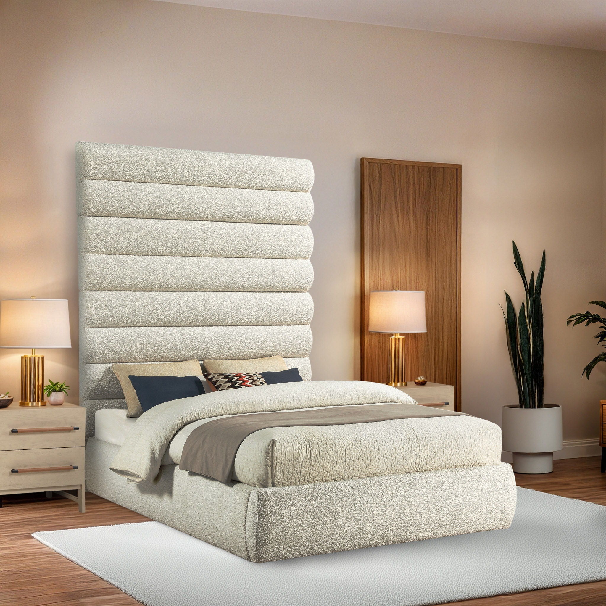 Adam - Boucle Fabric Bed With 89" Headboard - Urban Living Furniture (Los Angeles, CA)