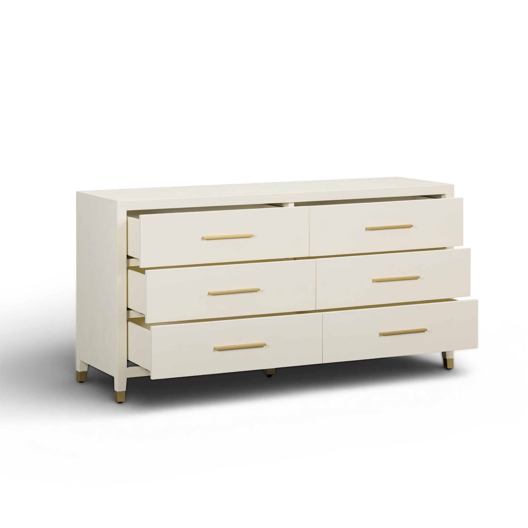 Dani - Faux Shagreen 6-Drawer Dresser - Cream - Urban Living Furniture (Los Angeles, CA)