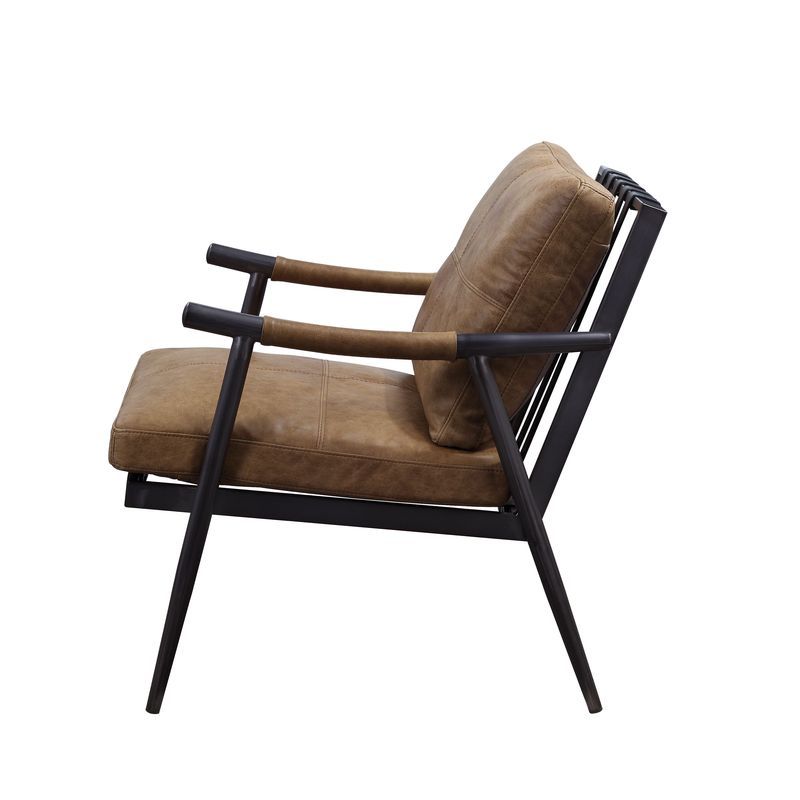Anzan - Accent Chair - Berham Chestnut Top Grain Leather & Matt Iron - Urban Living Furniture (Los Angeles, CA)