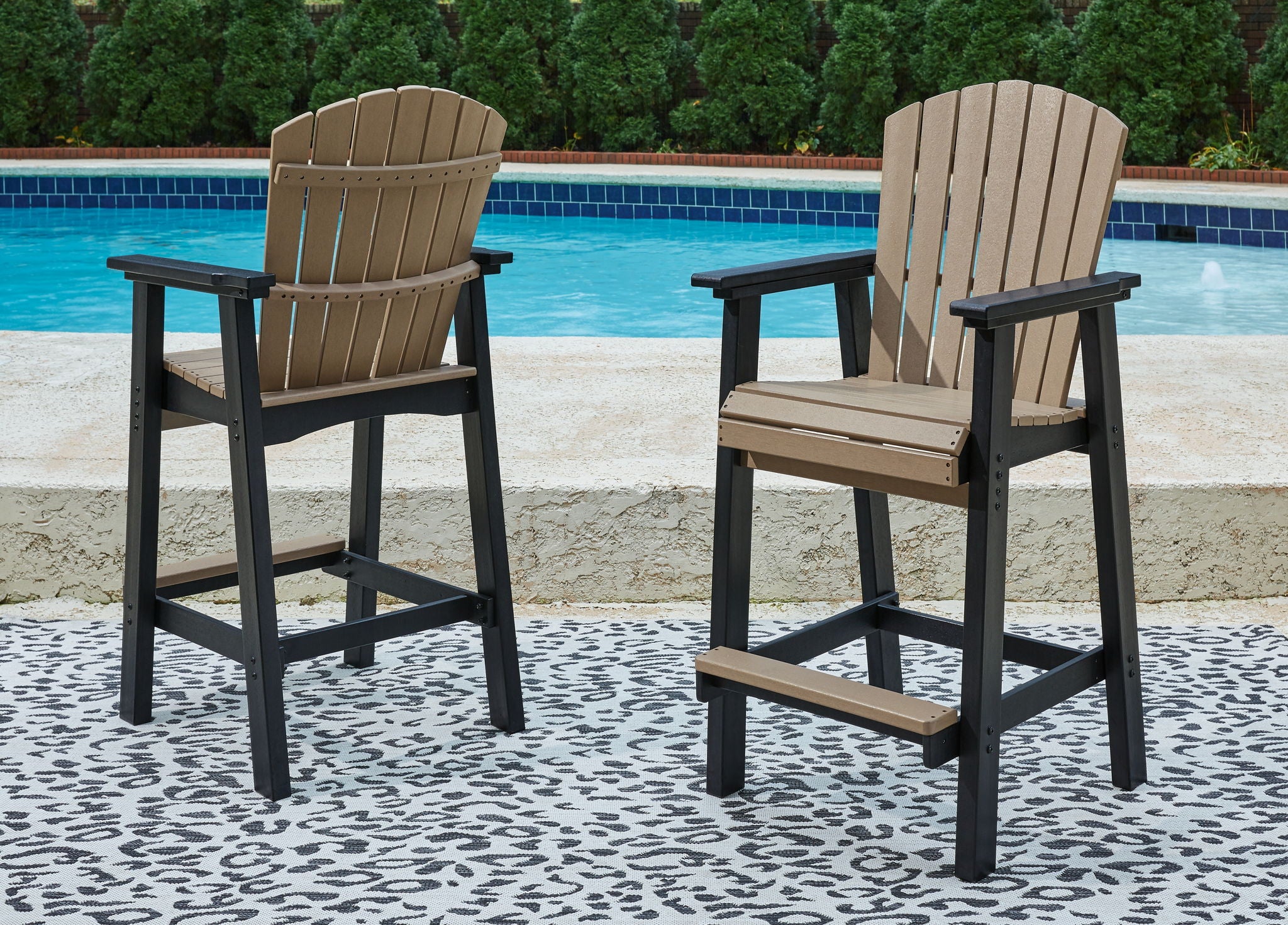 Fairen Trail - Black / Driftwood - Tall Barstool (Set of 2) - Urban Living Furniture (Los Angeles, CA)