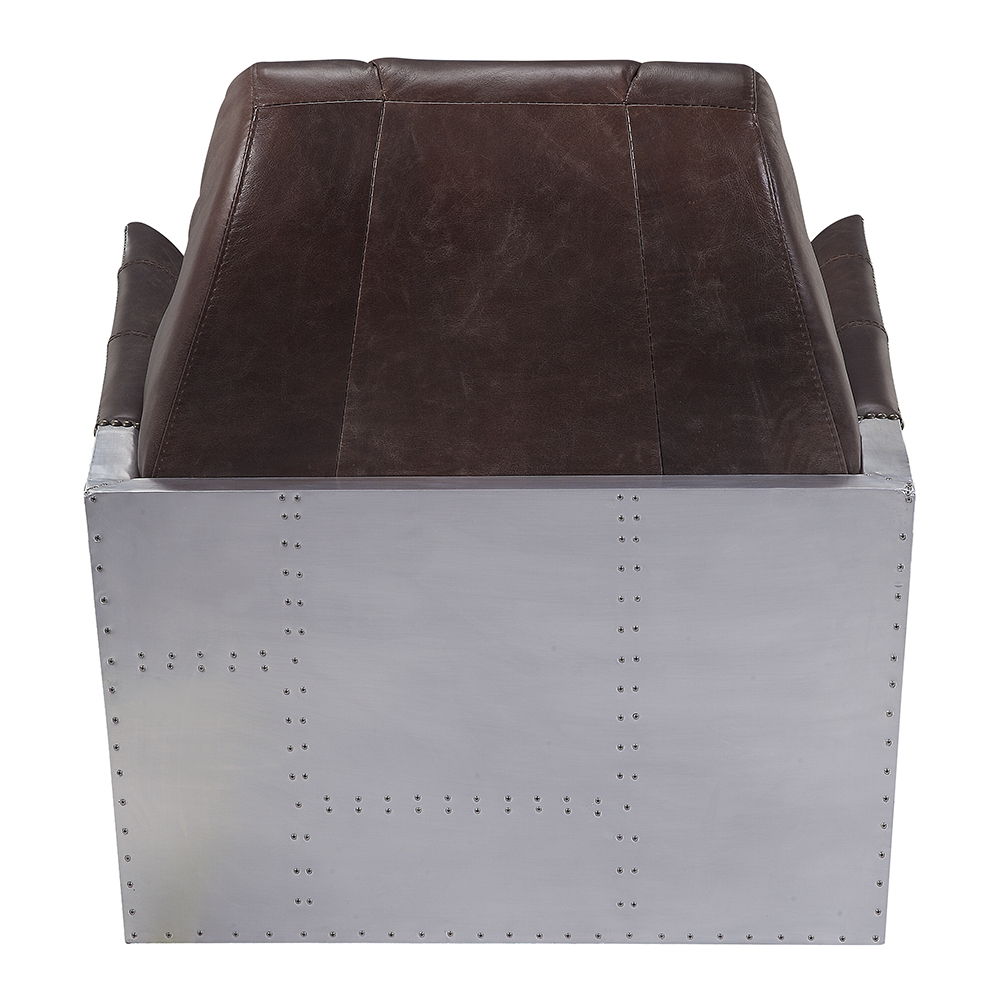 Brancaster - Accent Chair - Espresso Top Grain Leather & Aluminum - Urban Living Furniture (Los Angeles, CA)