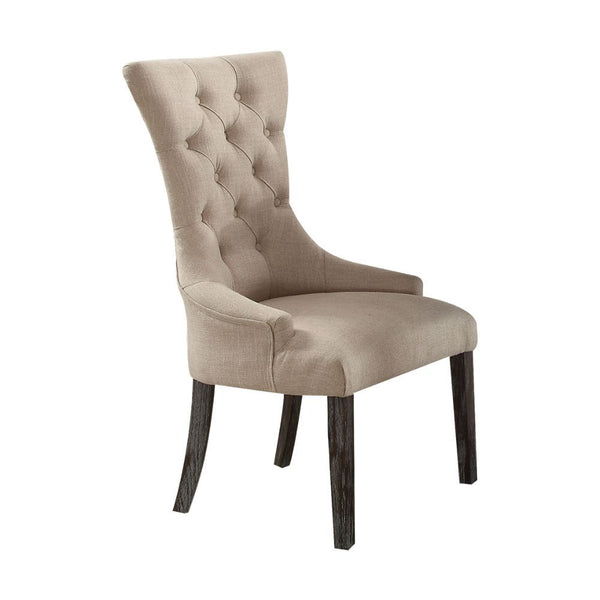 Gerardo - Dining Chair (Set of 2) - Beige Linen & Weathered Espresso - Urban Living Furniture (Los Angeles, CA)