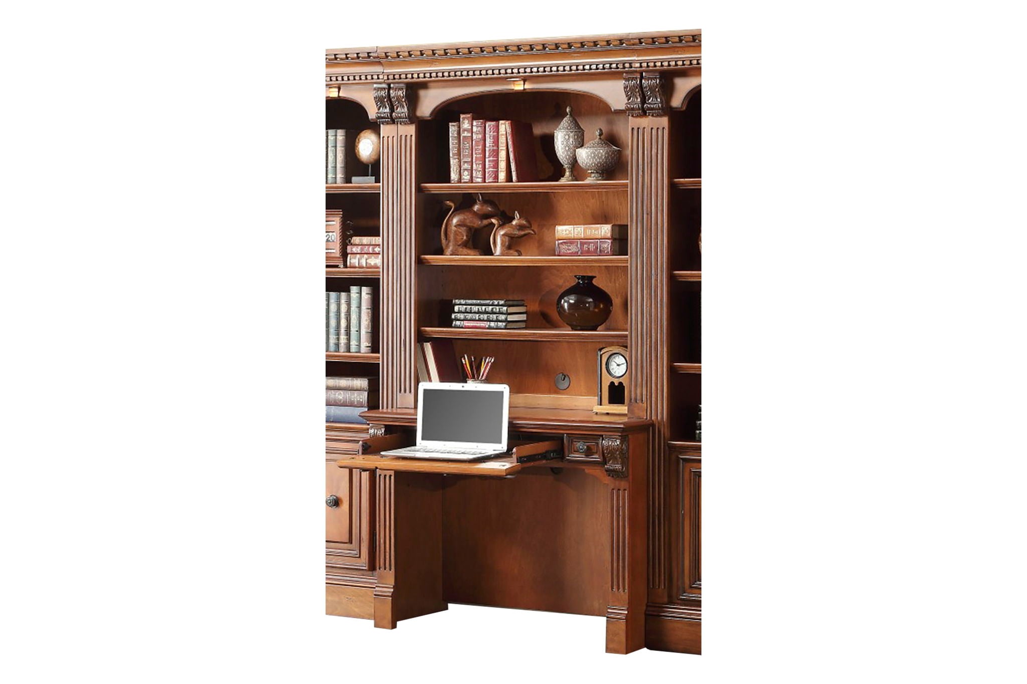 Huntington - Library Desk (2 Piece) - Antique Vintage Pecan