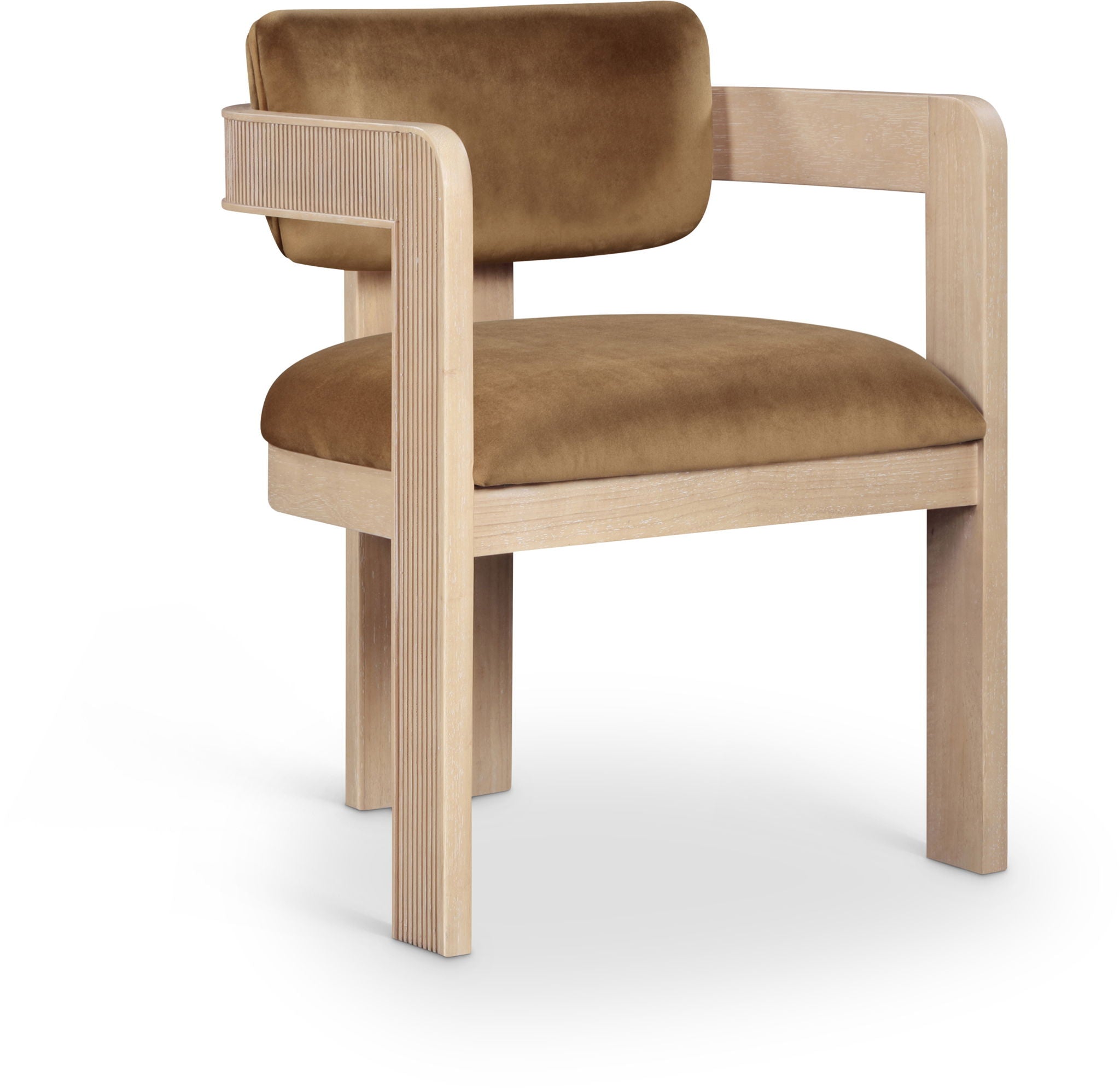 Sacha - Velvet Dining Chair With Natural Base (Set of 2) - Saddle - Urban Living Furniture (Los Angeles, CA)