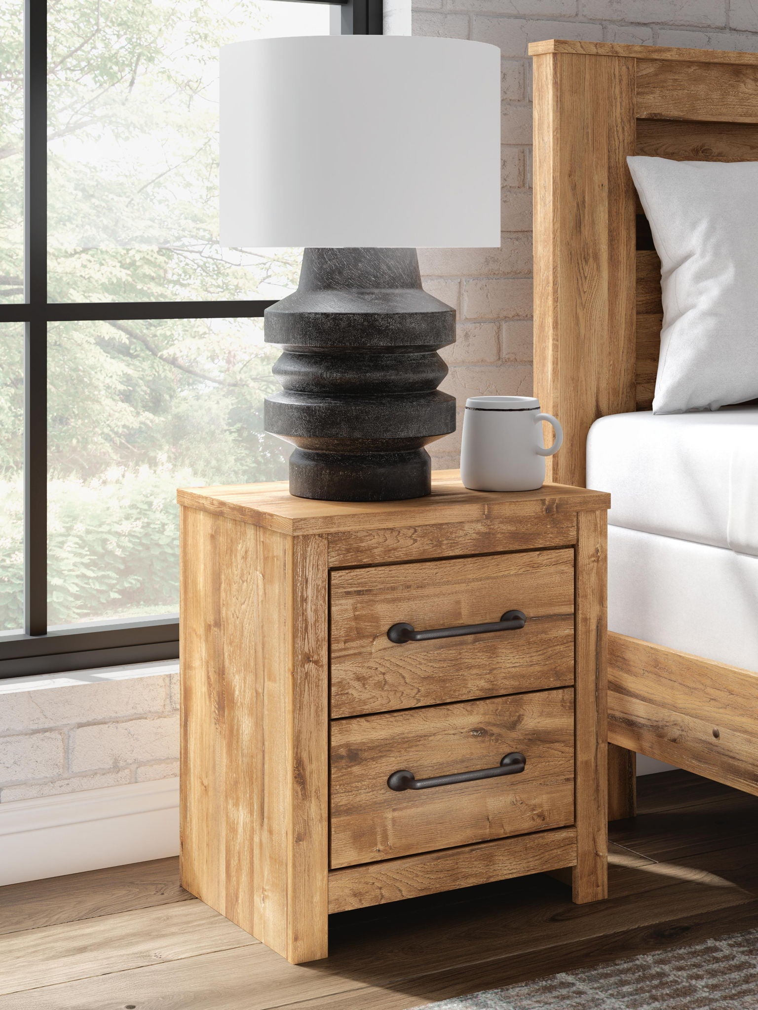 Maystonna - Two Drawer Night Stand - Brown - Urban Living Furniture (Los Angeles, CA)
